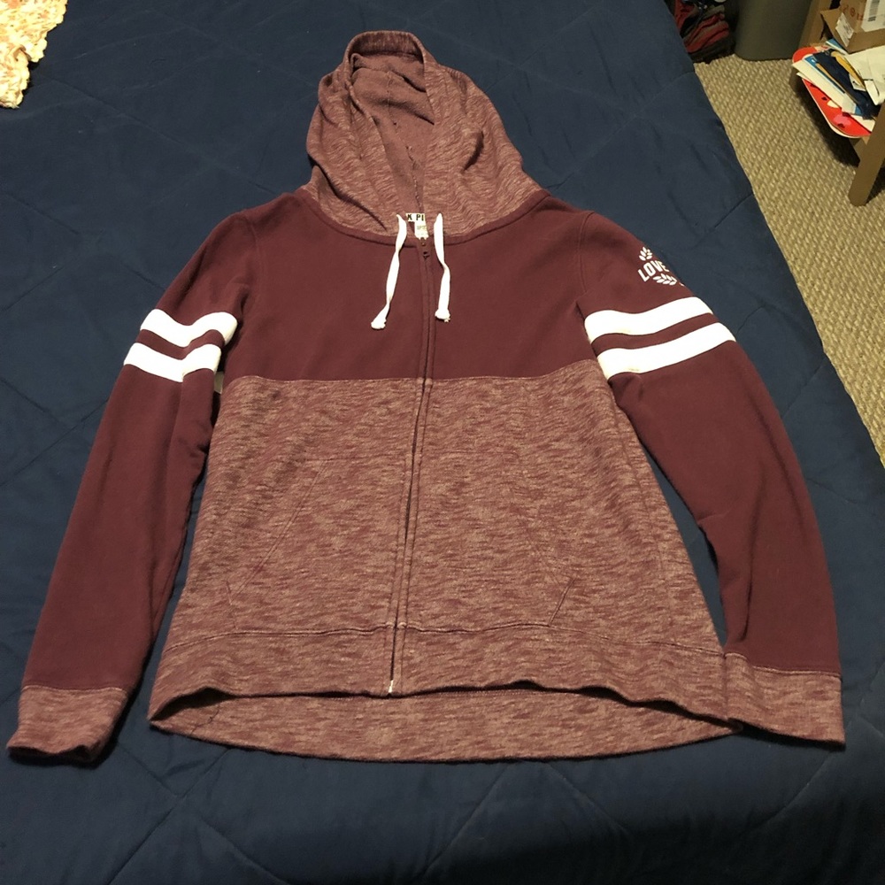 PINK maroon full zip size XS